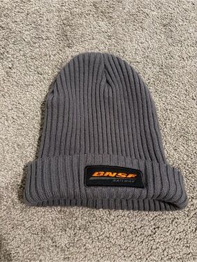 NSF Charcoal Ribbed Cuffed Beanie with Logo Patch
